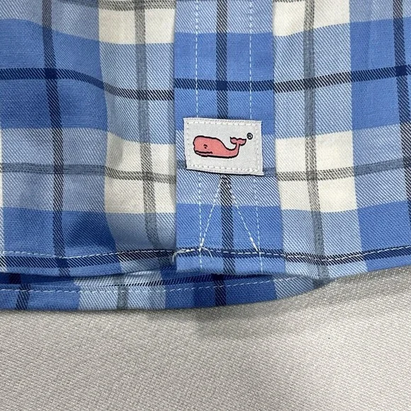 Vineyard Vines Mens Blue White Slim Fit Murray Button Down Long Sleeve Shirt XL - Picture 6 of 9